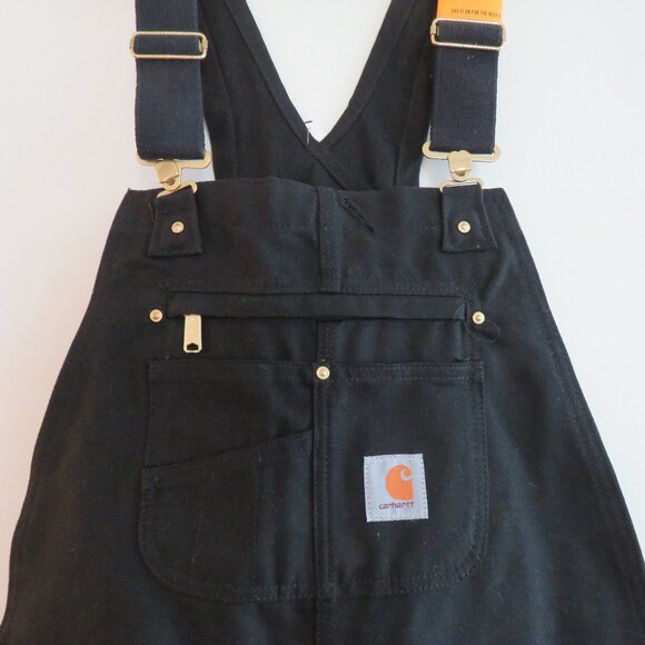 CARHARTT Relaxed Fit Duck Bib Overall in Black Rip Stop Workwear Sz 36 x 36 NWT - Picture 4 of 16